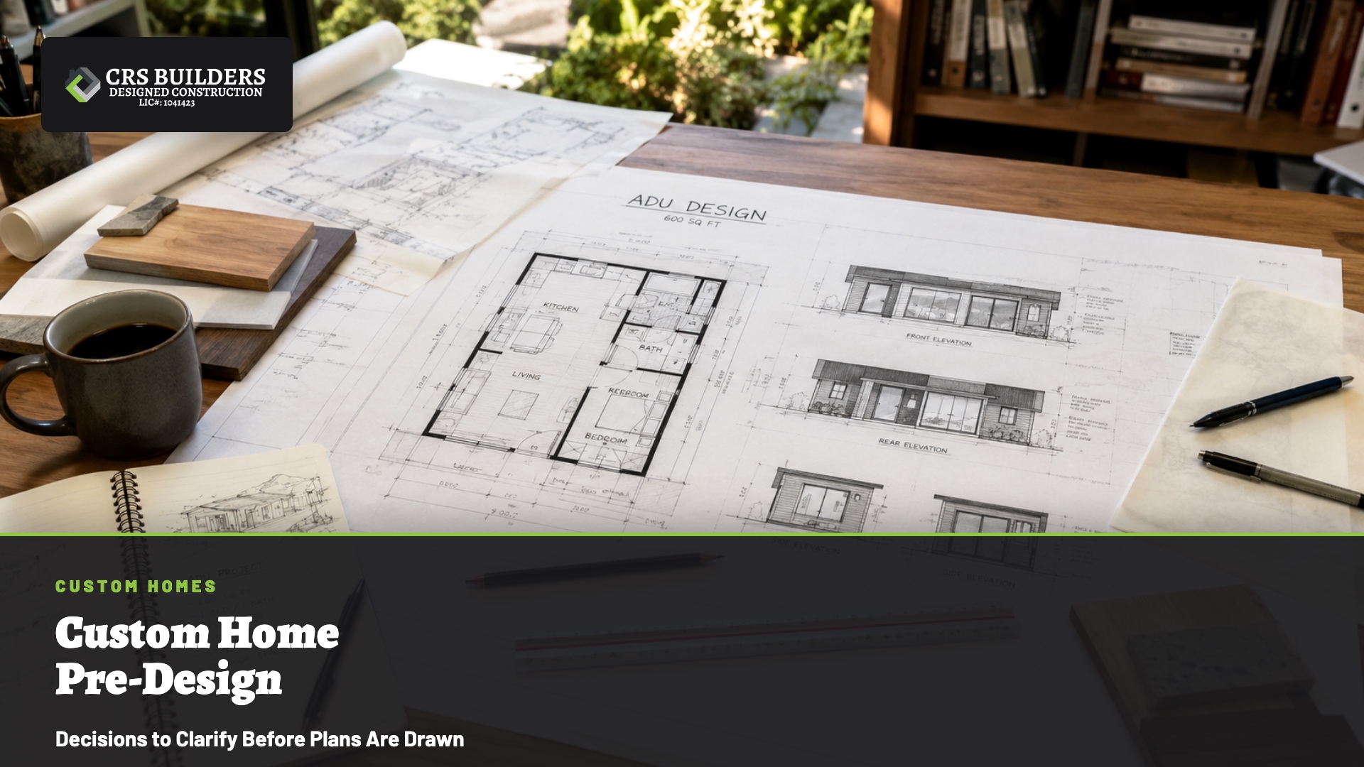 Custom home pre-design planning visuals for a San Diego design-build project.